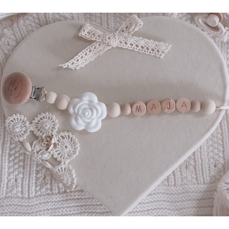 Personalizowana zawieszka do smoczka Arus Accesories Blossom white