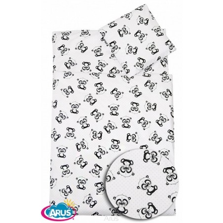 5 pościel do przedszkola 80*220 z workiem (małe pandy z różowymi kropkami)