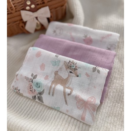 Zestaw 3 sztuki Pielucha pieluszka tetrowa 70*80 (T)