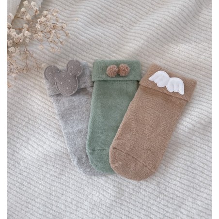 Zestaw 3 par skarpetek bezuciskowych zimowych dla chłopca