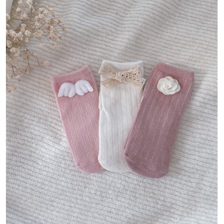 Zestaw 3 par skarpetek prążkowanych