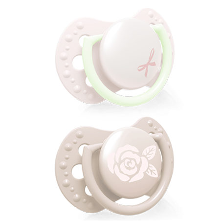Smoczek silikonowy dynamiczny LOVI 0-2 m 2 szt. Baby Shower Girl