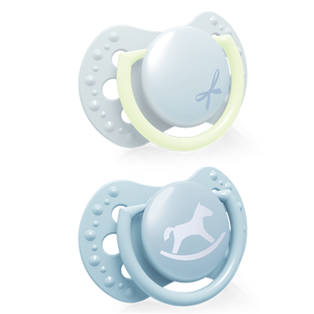 Smoczek silikonowy dynamiczny LOVI 0-2 m 2 szt. Baby Shower Boy