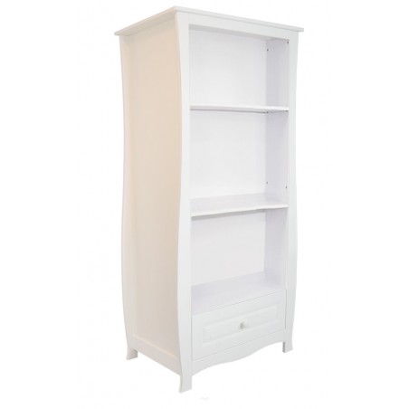 Regał kolekcja Megan z półkami i szufladą kolor biały