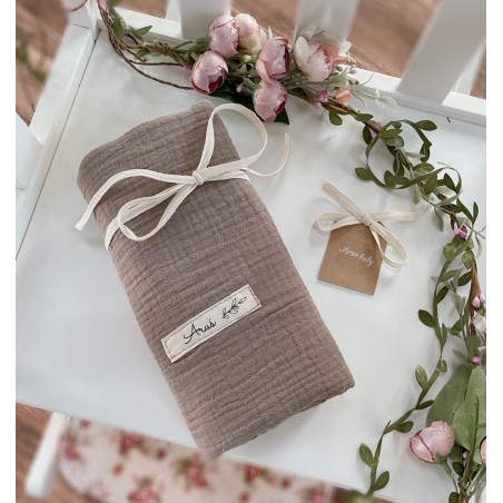 Otulacz muślinowy Eco muslin karmelowy brąz