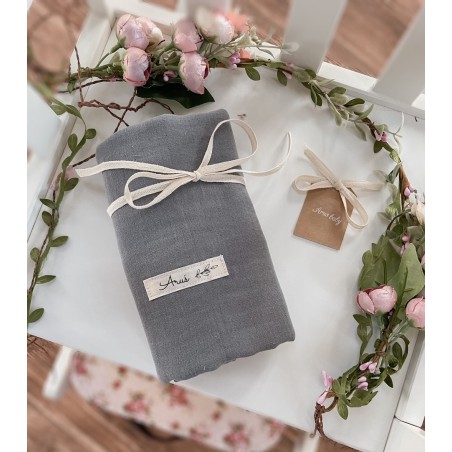 Otulacz muślinowy Eco muslin szary
