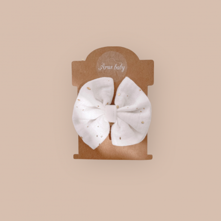 OPASKA BEZUCISKOWA BY ARUS ACCESSORIES ECO MUSLIN DOTS ŚMIETANKOWA