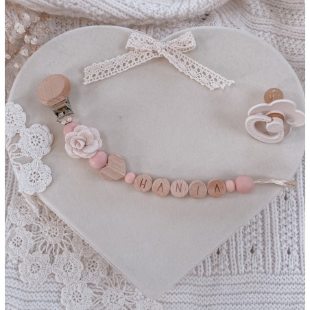Personalizowana zawieszka do smoczka Arus Accesories Beige Rose