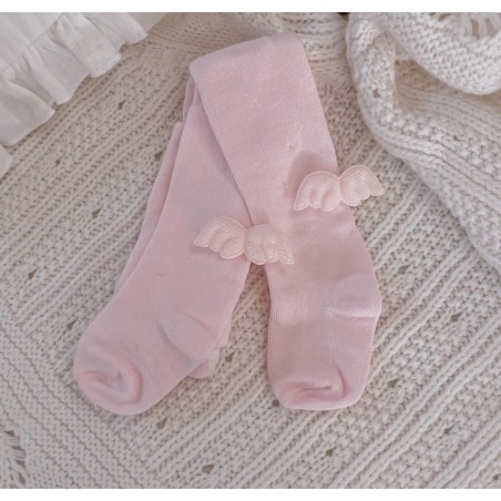 Bawełniane rajstopy pastelowo różowe aniołki