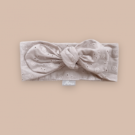 Opaska bawełniana Arus Accesories haftowana Vanilla Latte