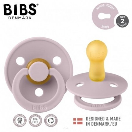 BIBS DUSKY LILAC M Smoczek Uspokajający kauczuk Hevea 6m+