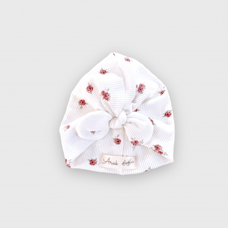 Turban z bawełny prążkowanej Eternal Roses Dusty