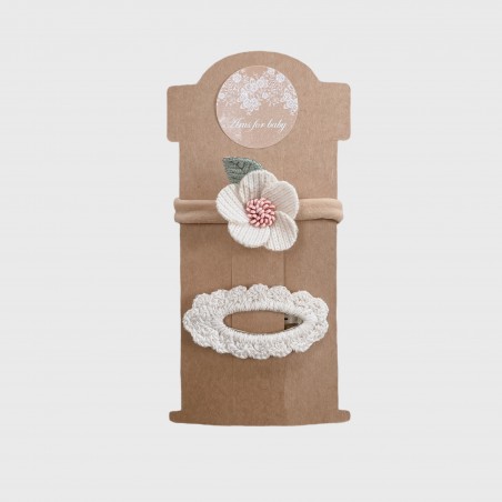 Zestaw: Opaska bezuciskowa + spinka,  Bluebell vintage