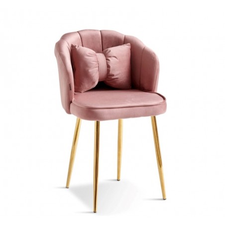 Krzesło muszelka z kokardą ciemno różowe