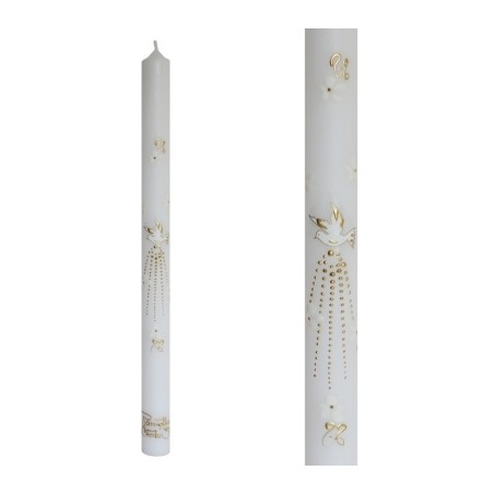 DUBIK ŚWIECA DO CHRZTU CHR07B biała