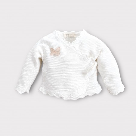 Bawełniany sweterek Butterfly of the Valley śmietankowy