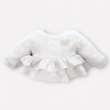 Lniana koszula z falbankami Butterfly of the Valley