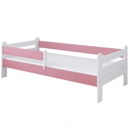 Łóżko dziecięce z barierką 160X80 LIAM biało różowy