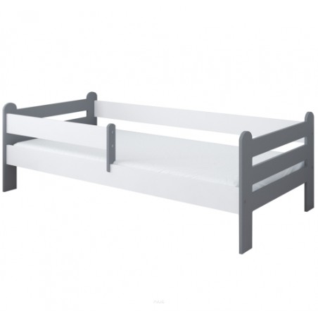 Łóżko dziecięce z barierką 160X80 LIAM szaro biało
