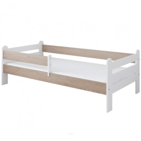 Łóżko dziecięce z barierką 160X80 LIAM biały dąb