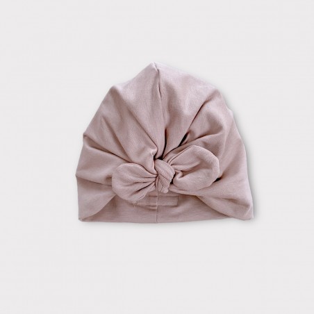 Turban z dzianiny bawełnianej brązowy