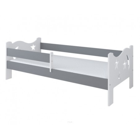 Łóżko dziecięce z barierką 160X80 BETTY biało szary