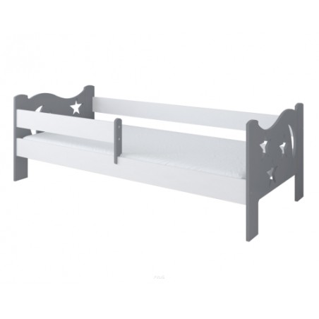 Łóżko dziecięce z barierką 160X80 BETTY szaro biały