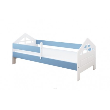 Łóżko dziecięce z barierką 160X80 BONNIE biało niebieski