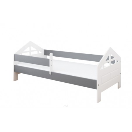 Łóżko dziecięce z barierką 160X80 BONNIE biało szary
