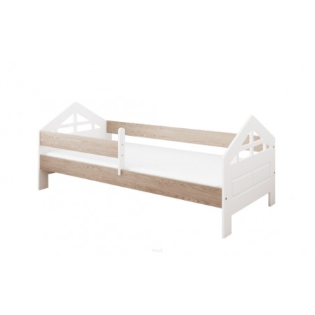 Łóżko dziecięce z barierką 160X80 BONNIE biały dąb