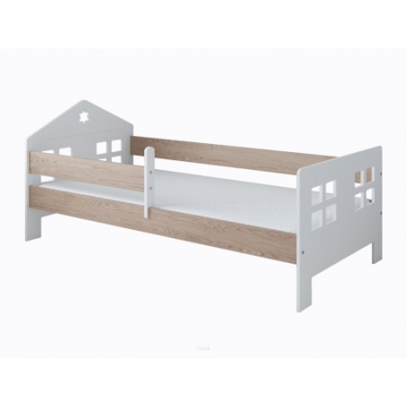 Łóżko dziecięce z barierką 160X80 FLORA biały dąb