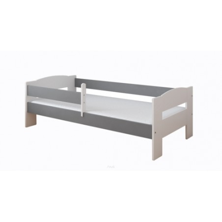 Łóżko dziecięce z barierką 160X80 LUCY biało szara