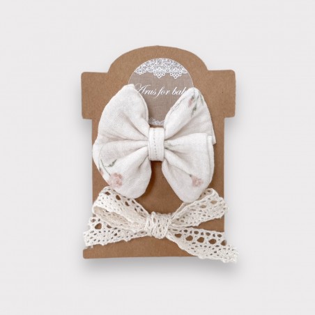 Zestaw spinek Tinkerbell z beżową koronką