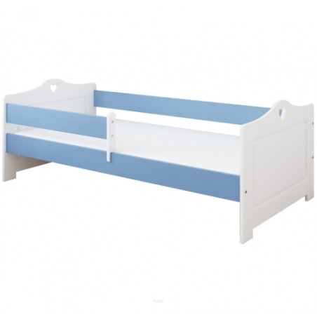 Łóżko dziecięce z barierką 160X80 LUNA biało niebieska