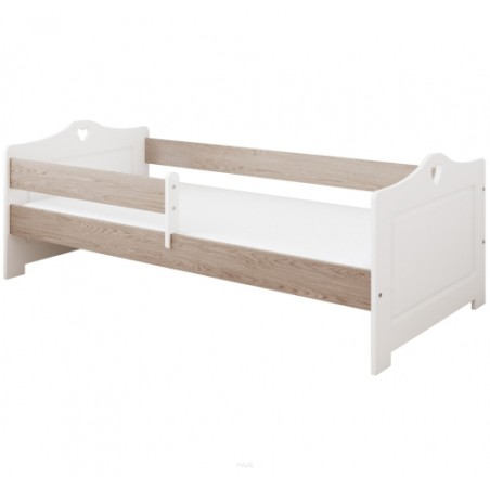 Łóżko dziecięce z barierką 160X80 LUNA biały dąb