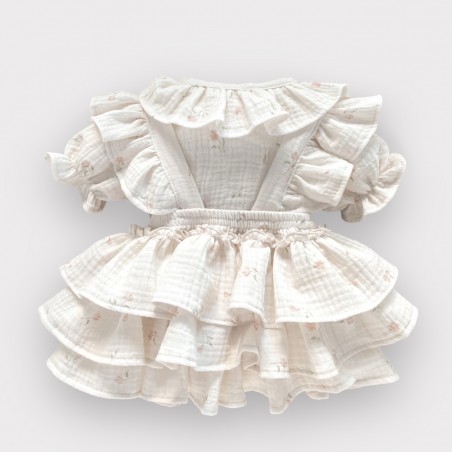 Komplet: Spódniczka ogrodniczka + koszula z bufką Tinkerbell