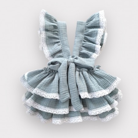 Spódnica ogrodniczka z koronką fairy mint