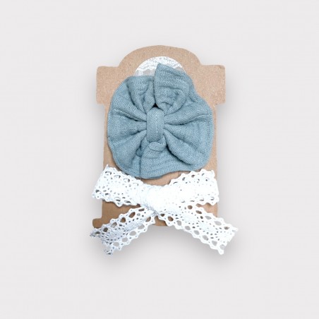 Zestaw spinek Fairy mint z białą koronką