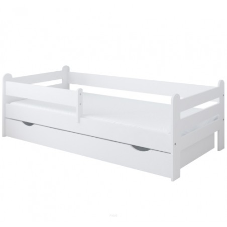 Łóżko dziecięce z szufladą z barierką 160X80 LIAM biały
