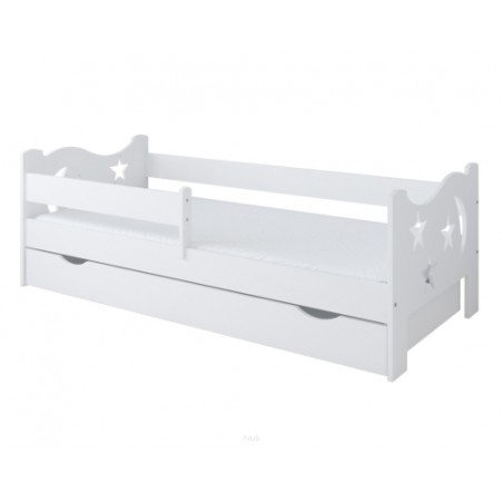 Łóżko dziecięce z szufladą z barierką 160X80 BETTY biały