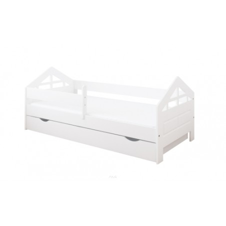 Łóżko dziecięce z szufladą z barierką 160X80 BONNIE biała