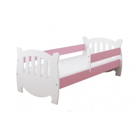 Łóżko dziecięce z barierką 160X80 LINDA biało różowy