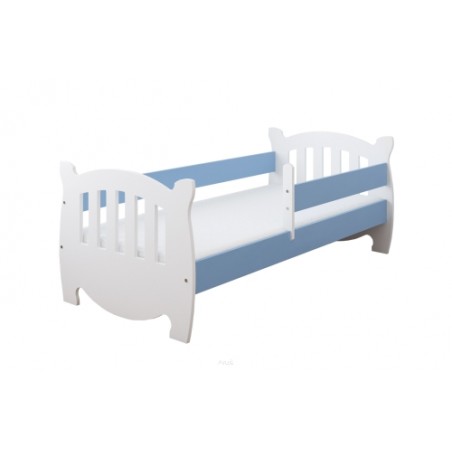 Łóżko dziecięce z barierką 160X80 LINDA biało niebieska