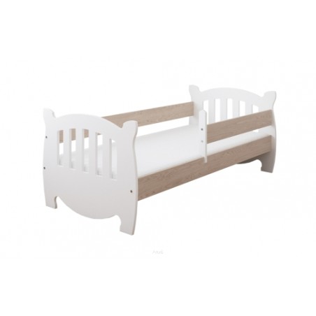 Łóżko dziecięce z barierką 160X80 LINDA biały dąb