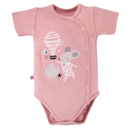 Body dziecięce rozpinane MELLOW różowe