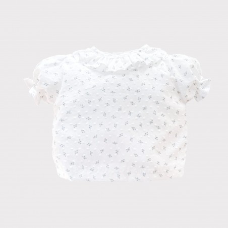 Koszula bawełniana plumetti z bufką Bluebonne