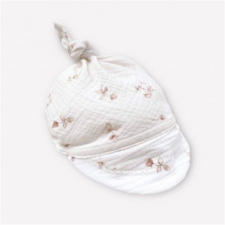 Muślinowa chustka z daszkiem Fragile Peony