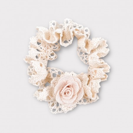 Opaska bezuciskowa koronkowa Romantic beżowa