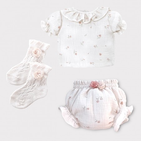 Zestaw ubranek z kolekcji Tinkerbell : Bloomersy, koszula z bufką, skarpetki