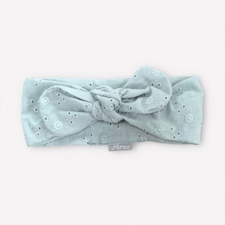 Opaska bawełniana haftowana oliwkowa